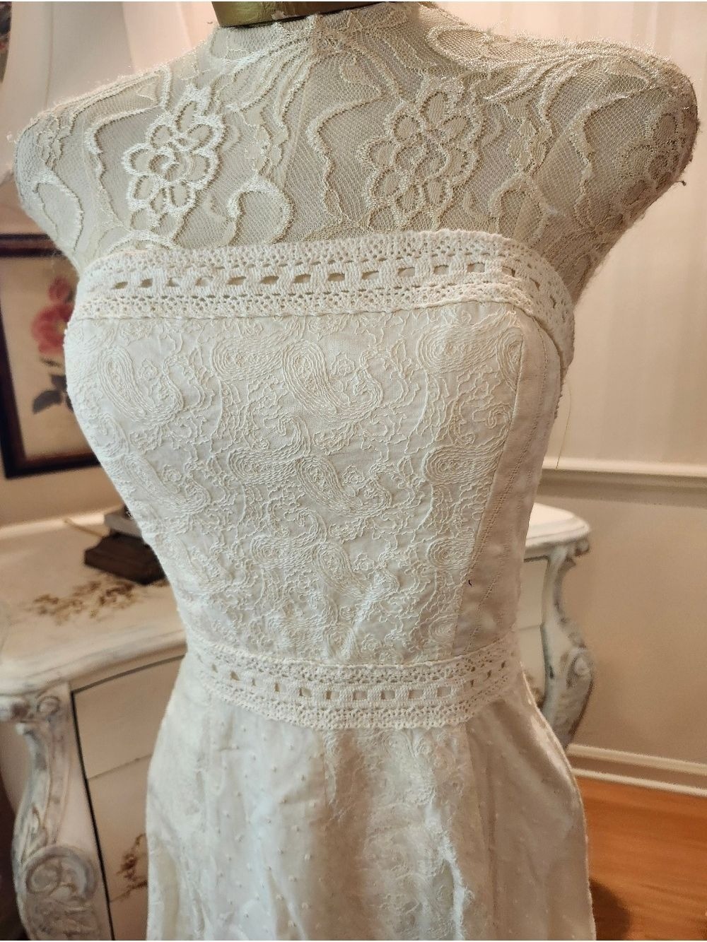 White House Black Market Summer Strapless Linen Palm Beach Chic Dress 6 - Picture 2 of 10